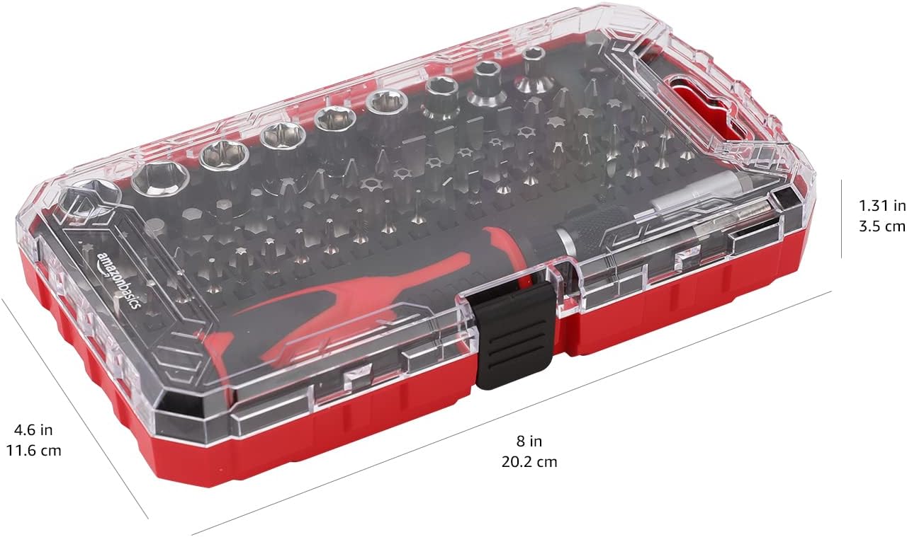 Bộ cờ lê từ tính và tua vít điện tử chính xác, 73 chiếc (1 gói), Đen/Đỏ/Bạc