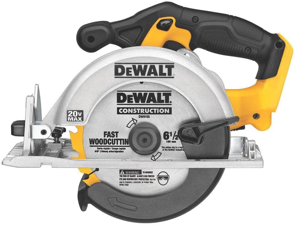 Máy cưa tròn DEWALT 20V MAX, Lưỡi cưa 6-1/2", Động cơ 460 MWO, Khả năng vát 0-50 độ, Chỉ có dụng cụ trần (DCS391B)