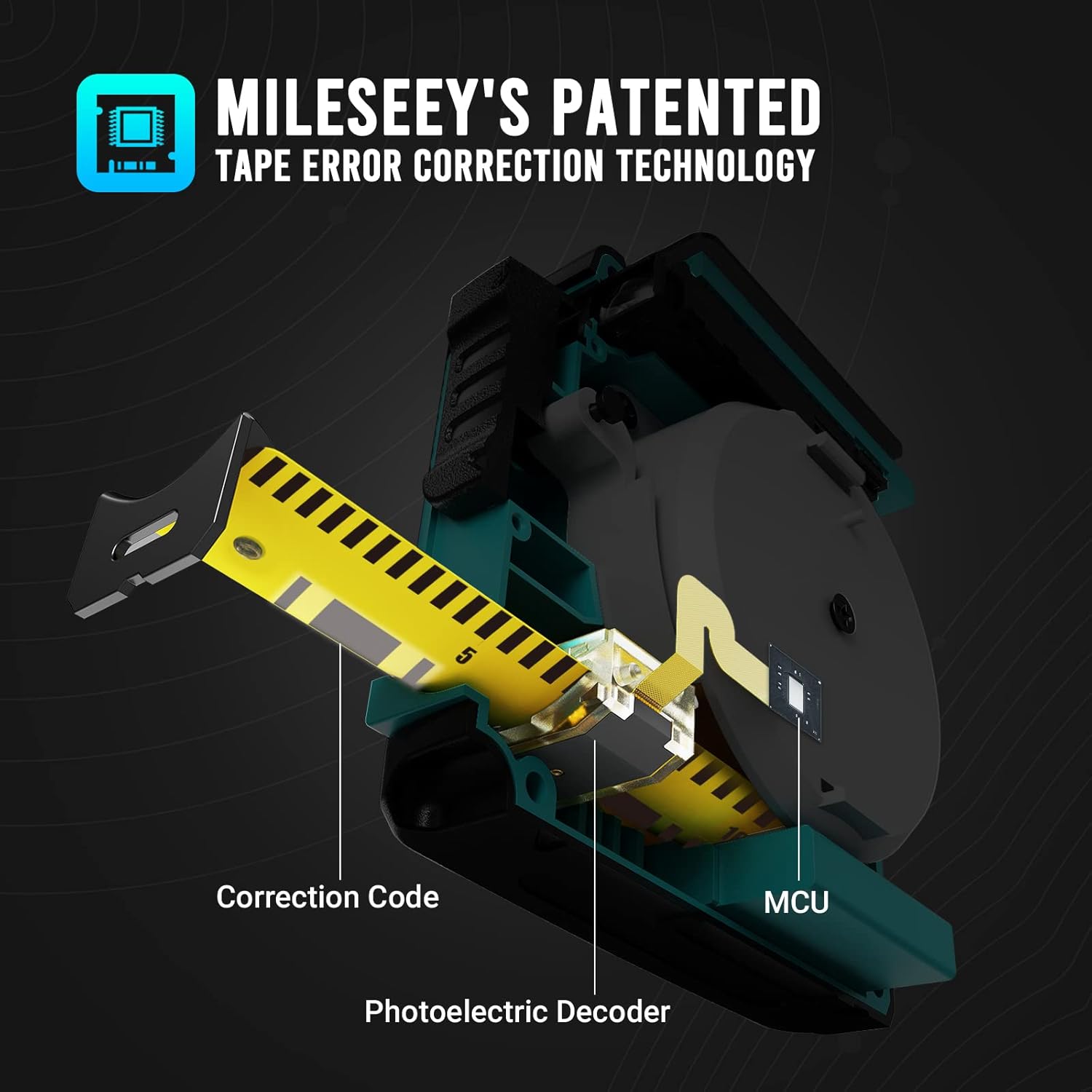 Thước dây laser MiLESEEY DT20 3 trong 1, Máy đo khoảng cách laser 130ft, Thước dây kỹ thuật số 16ft, Thước dây thông thường, Đo diện tích thể tích theo chế độ Pythagore, Chống nước, Có thể sạc lại