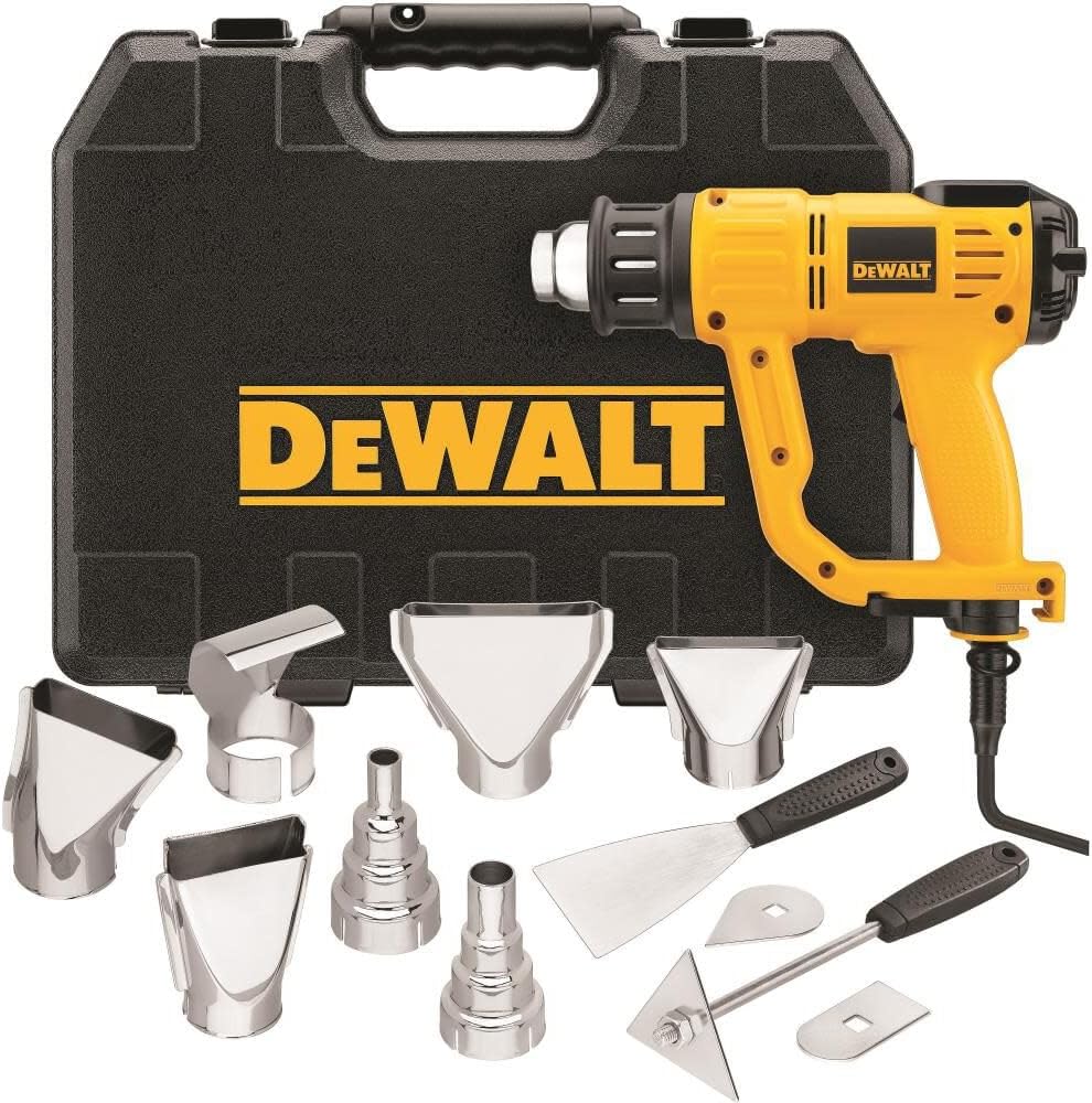 Súng nhiệt DEWALT có màn hình LCD và hộp cứng/bộ phụ kiện (D26960K), màu vàng