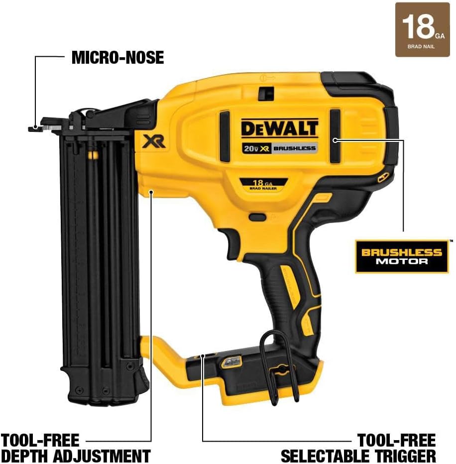 Máy đóng đinh không dây DEWALT DCN680B 20V MAX* XR® 18 GA (Chỉ có dụng cụ)