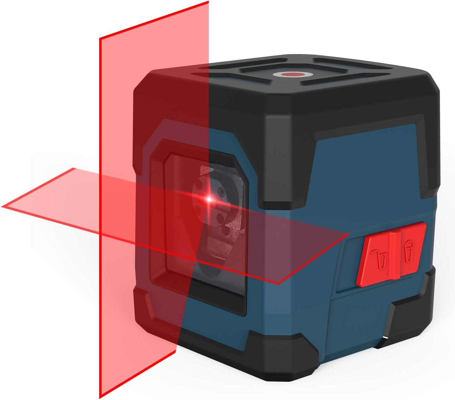 Máy cân bằng laser, máy cân bằng laser RockSeed Cross Line, vạch dọc và ngang, có thể xoay 360 độ, túi đựng, có pin (màu đỏ)