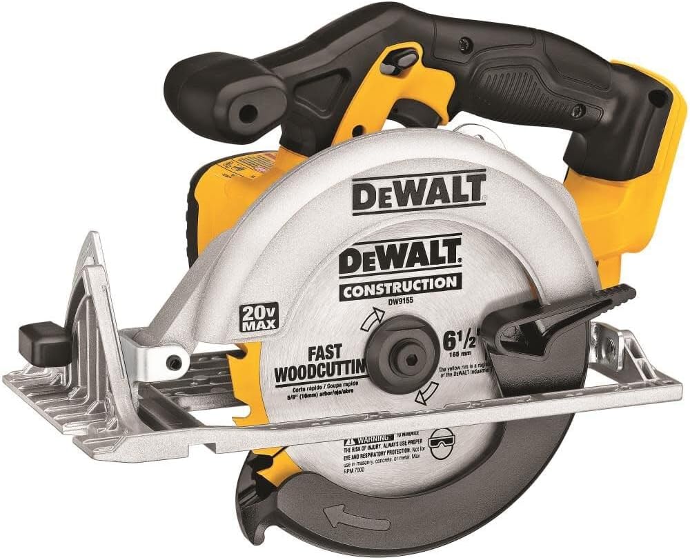 Máy cưa tròn DEWALT 20V MAX, Lưỡi cưa 6-1/2", Động cơ 460 MWO, Khả năng vát 0-50 độ, Chỉ có dụng cụ trần (DCS391B)