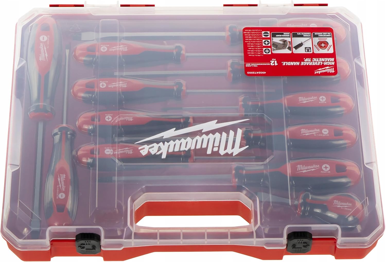 Bộ tua vít Milwaukee Clover 12 món 4932472003, màu đỏ