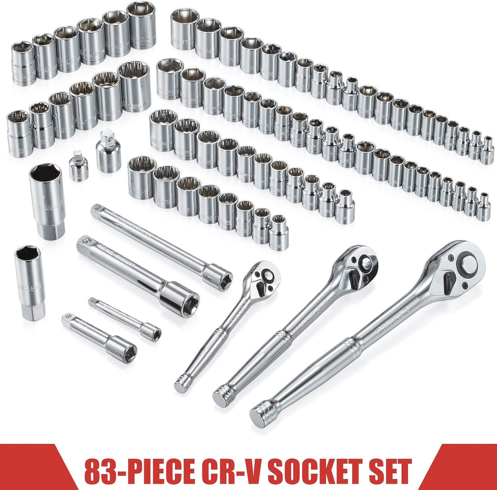 Bộ dụng cụ cơ khí 438 món có 3 ngăn kéo, hộp kim loại chịu lực, bộ dụng cụ sửa chữa/02