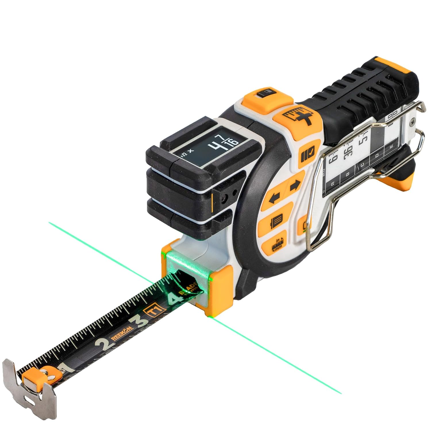 Thước dây kỹ thuật số REEKON T1 Tomahawk - Công cụ đo chính xác chuyên nghiệp, Tia laser xanh, Danh sách đo lường E-paper, Chia sẻ dữ liệu đo lường qua Bluetooth, Lưỡi dao thay thế