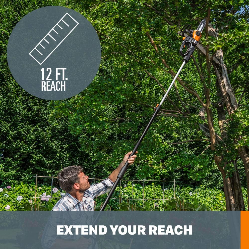 Máy cưa xích/cưa cột không dây Worx WG323 20V Power Share 10" có bộ căng tự động (Bao gồm pin và bộ sạc)Truy cập Cửa hàng hàng đầu của thương hiệu WORX