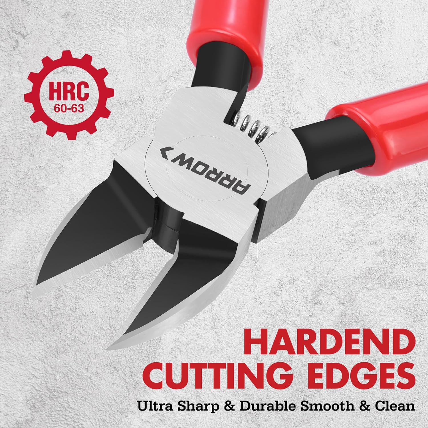 Kìm cắt dây chính xác ARROW 7 inch - Kìm cắt bên lò xo, Kìm cắt phẳng siêu sắc có tay cầm chống trượt để làm đồ trang sức, đồ thủ công, đồ điện tử, dây buộc, mô hình tự làm