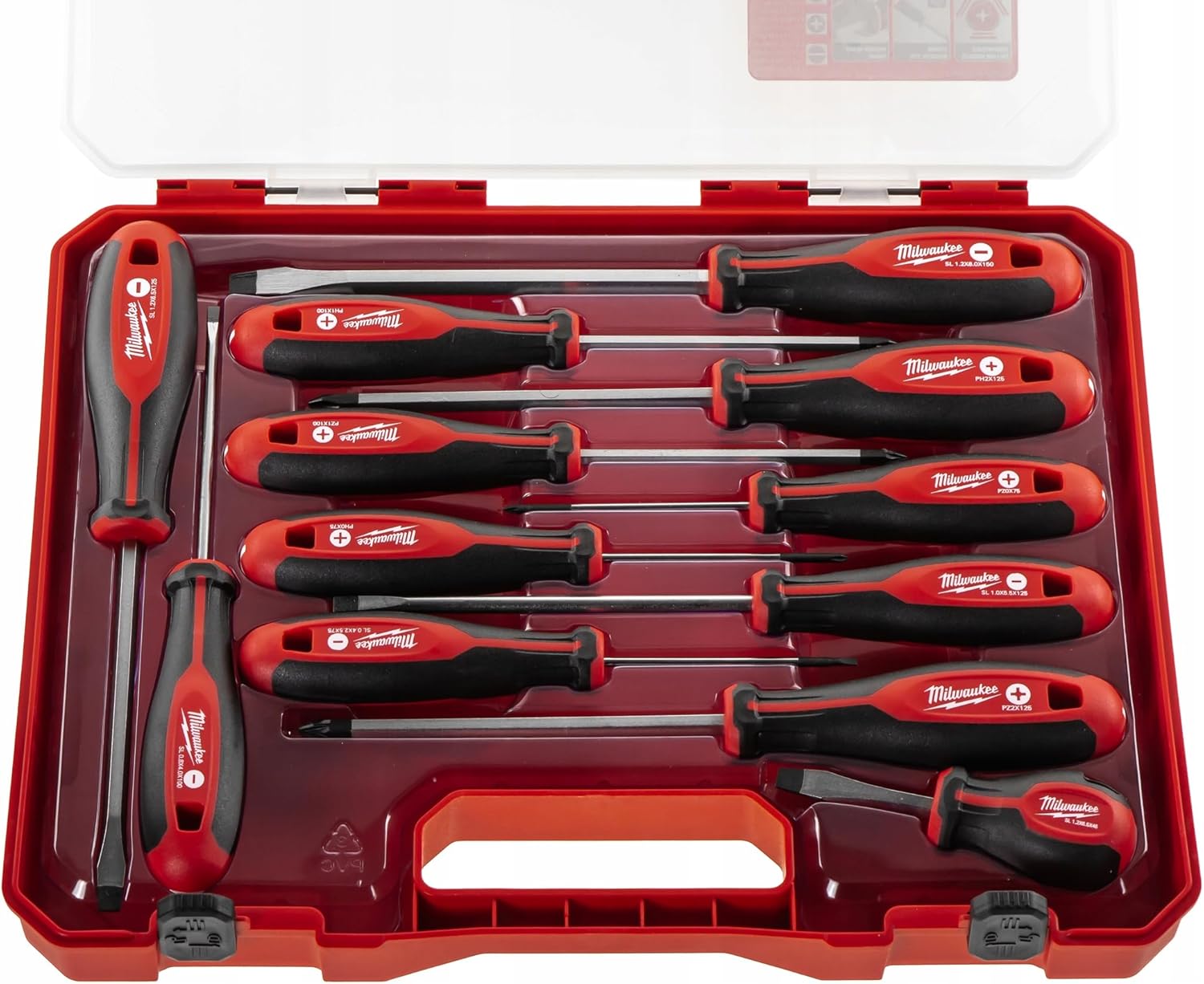 Bộ tua vít Milwaukee Clover 12 món 4932472003, màu đỏ