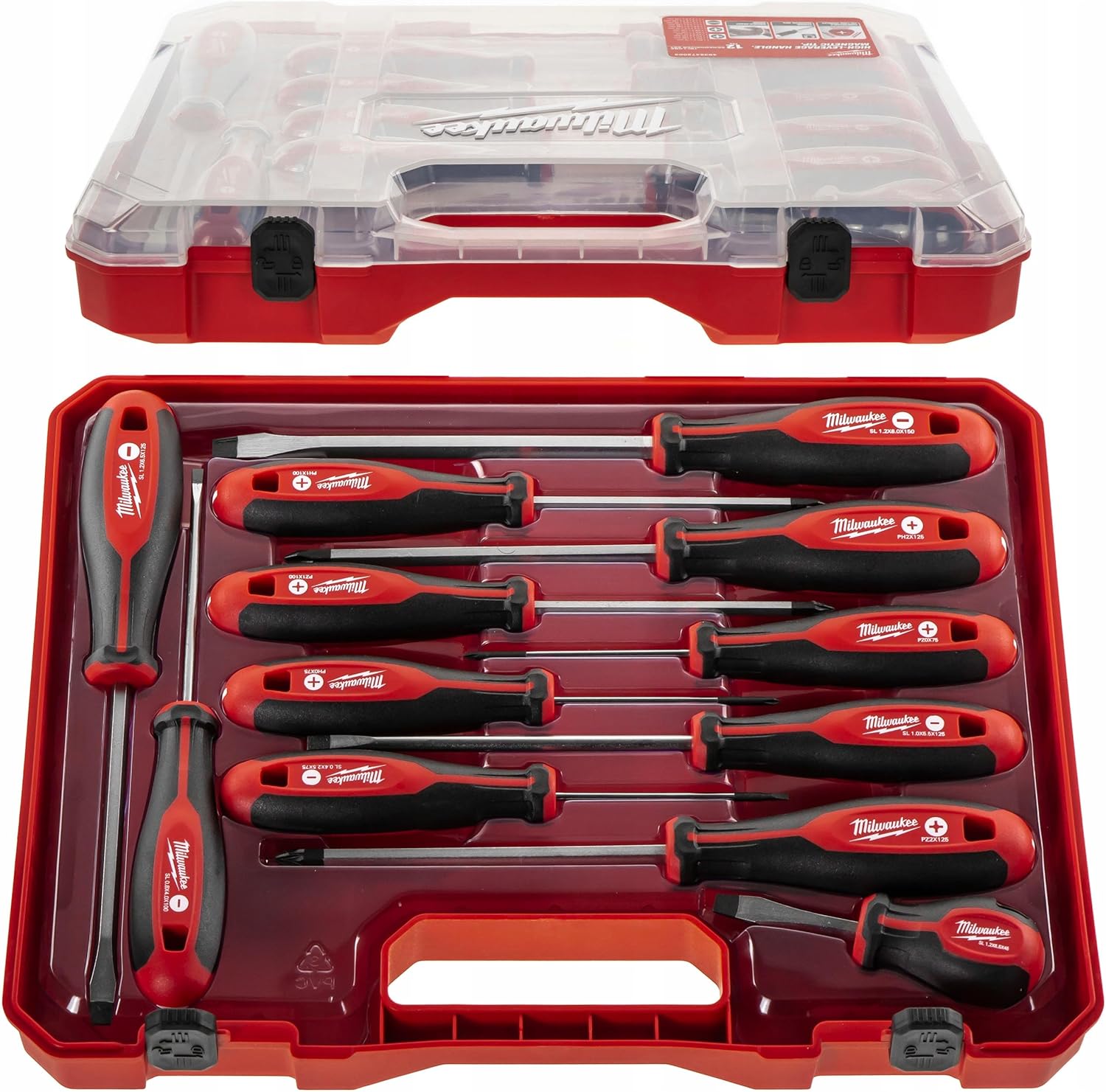 Bộ tua vít Milwaukee Clover 12 món 4932472003, màu đỏ