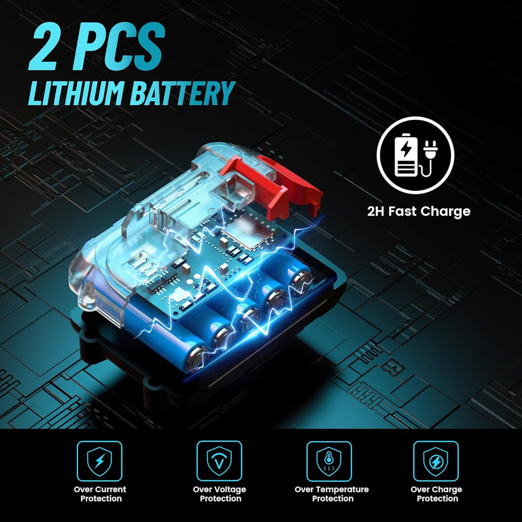 Máy cưa xích điện SEESII PS600 2 trong 1 để cắt tỉa cây, máy cưa xích mini 6 inch không dây có cán dài, máy cưa xích chạy bằng pin, máy cắt tỉa cành cây có 2 pin