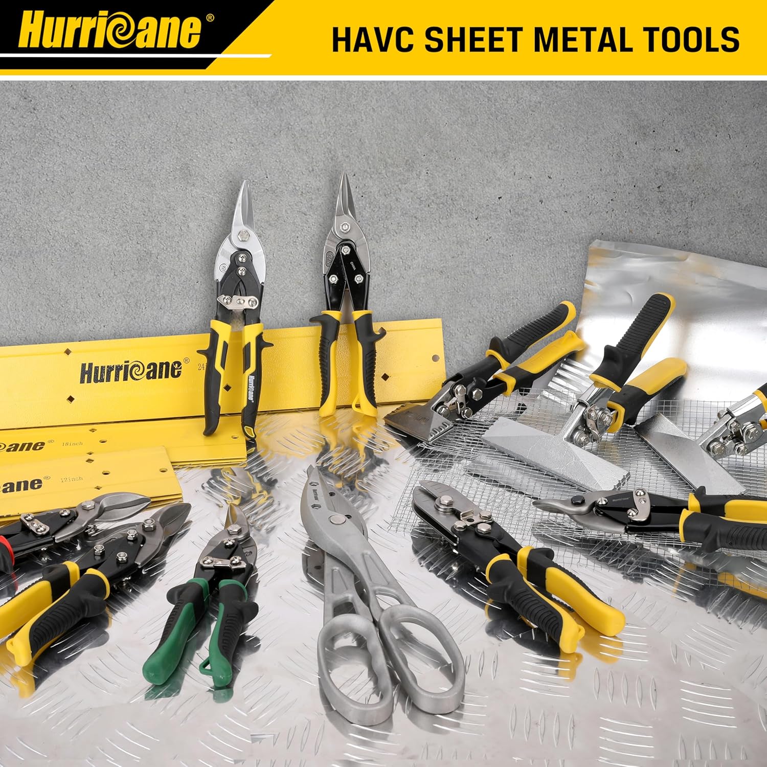 Kéo cắt thiếc hàng không HURRICANE 10" để cắt kim loại tấm, cắt thẳng, thép crom vanadi